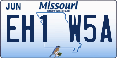MO license plate EH1W5A