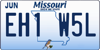 MO license plate EH1W5L