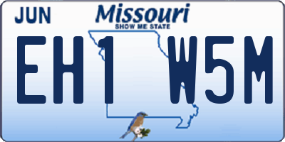 MO license plate EH1W5M