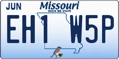 MO license plate EH1W5P