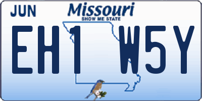 MO license plate EH1W5Y