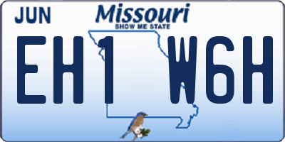 MO license plate EH1W6H