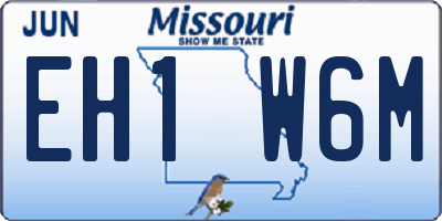 MO license plate EH1W6M