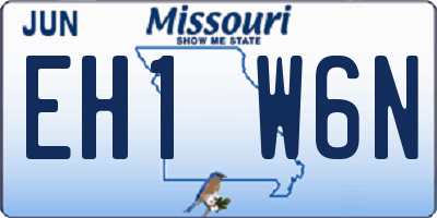 MO license plate EH1W6N