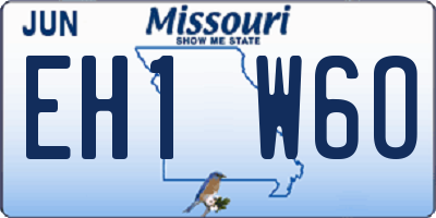MO license plate EH1W6O