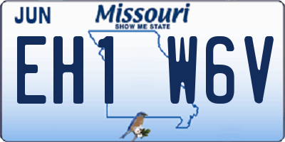 MO license plate EH1W6V