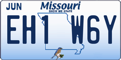 MO license plate EH1W6Y
