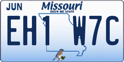 MO license plate EH1W7C
