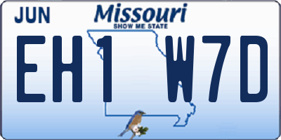 MO license plate EH1W7D
