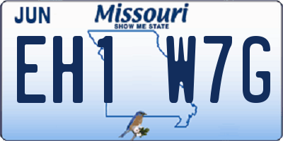 MO license plate EH1W7G