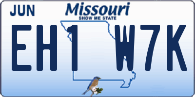MO license plate EH1W7K
