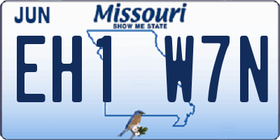 MO license plate EH1W7N