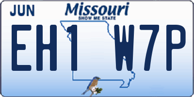 MO license plate EH1W7P