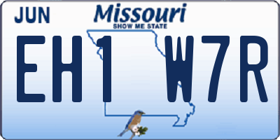 MO license plate EH1W7R