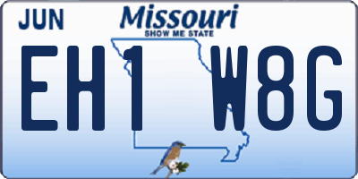MO license plate EH1W8G