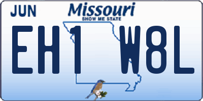MO license plate EH1W8L