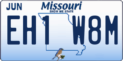 MO license plate EH1W8M