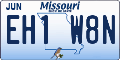 MO license plate EH1W8N