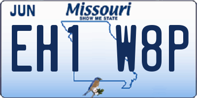 MO license plate EH1W8P