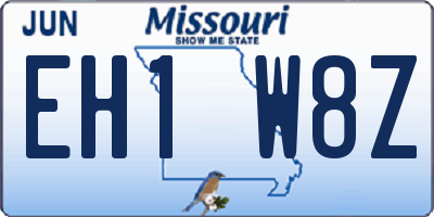 MO license plate EH1W8Z