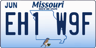 MO license plate EH1W9F