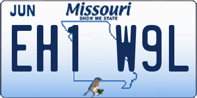 MO license plate EH1W9L