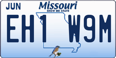 MO license plate EH1W9M
