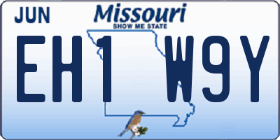 MO license plate EH1W9Y