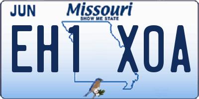 MO license plate EH1X0A