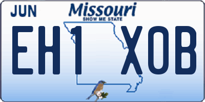 MO license plate EH1X0B