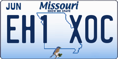 MO license plate EH1X0C