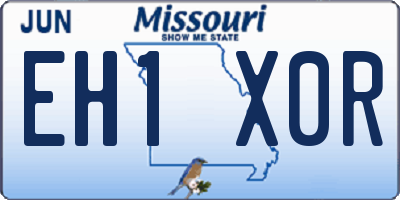 MO license plate EH1X0R