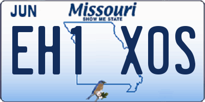 MO license plate EH1X0S
