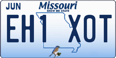 MO license plate EH1X0T