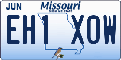 MO license plate EH1X0W