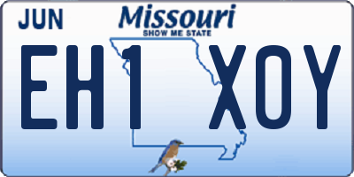MO license plate EH1X0Y