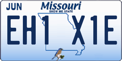 MO license plate EH1X1E