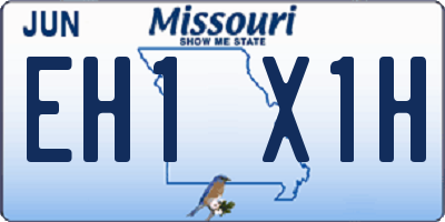 MO license plate EH1X1H