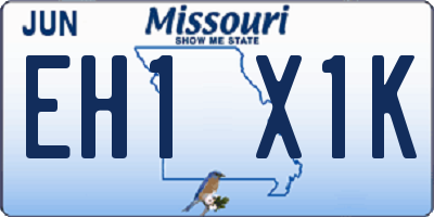 MO license plate EH1X1K