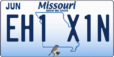 MO license plate EH1X1N