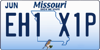 MO license plate EH1X1P