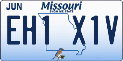MO license plate EH1X1V