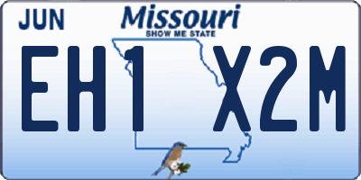 MO license plate EH1X2M