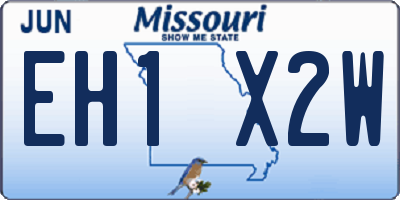 MO license plate EH1X2W