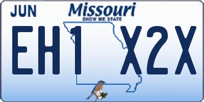 MO license plate EH1X2X