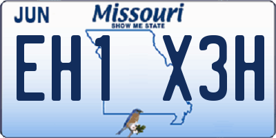 MO license plate EH1X3H
