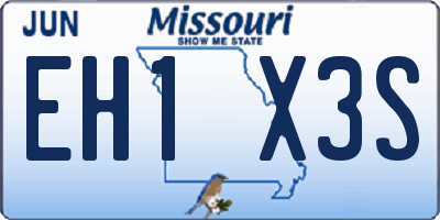 MO license plate EH1X3S