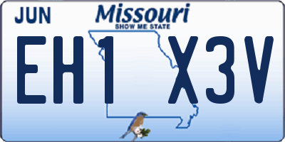MO license plate EH1X3V