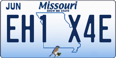 MO license plate EH1X4E