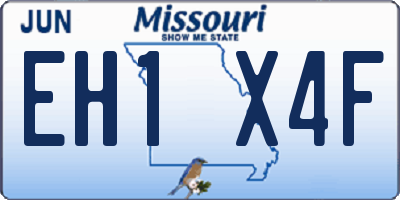MO license plate EH1X4F